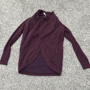 lululemom cardigan sweater, deep red (size 4)